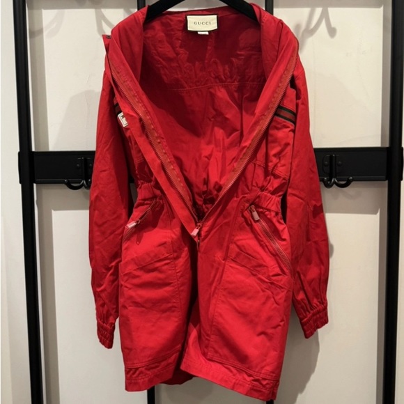 GUCCI - NWOT red twill jumpsuit / romper - size Small - Picture 3 of 7